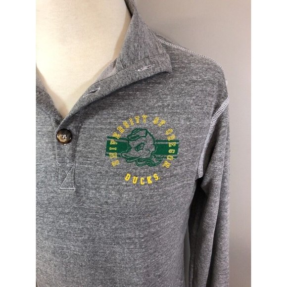 NWT NCAA University Of Oregon Ducks Gray Yellow Green Pullover Sweatshirt Medium - Picture 2 of 2